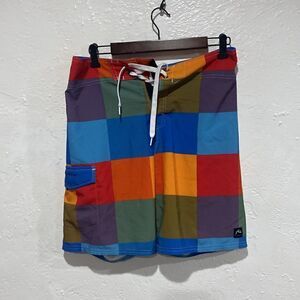 Rusty‎ Men’s Board Shorts Patchwork Front Tie Swimwear Size 30